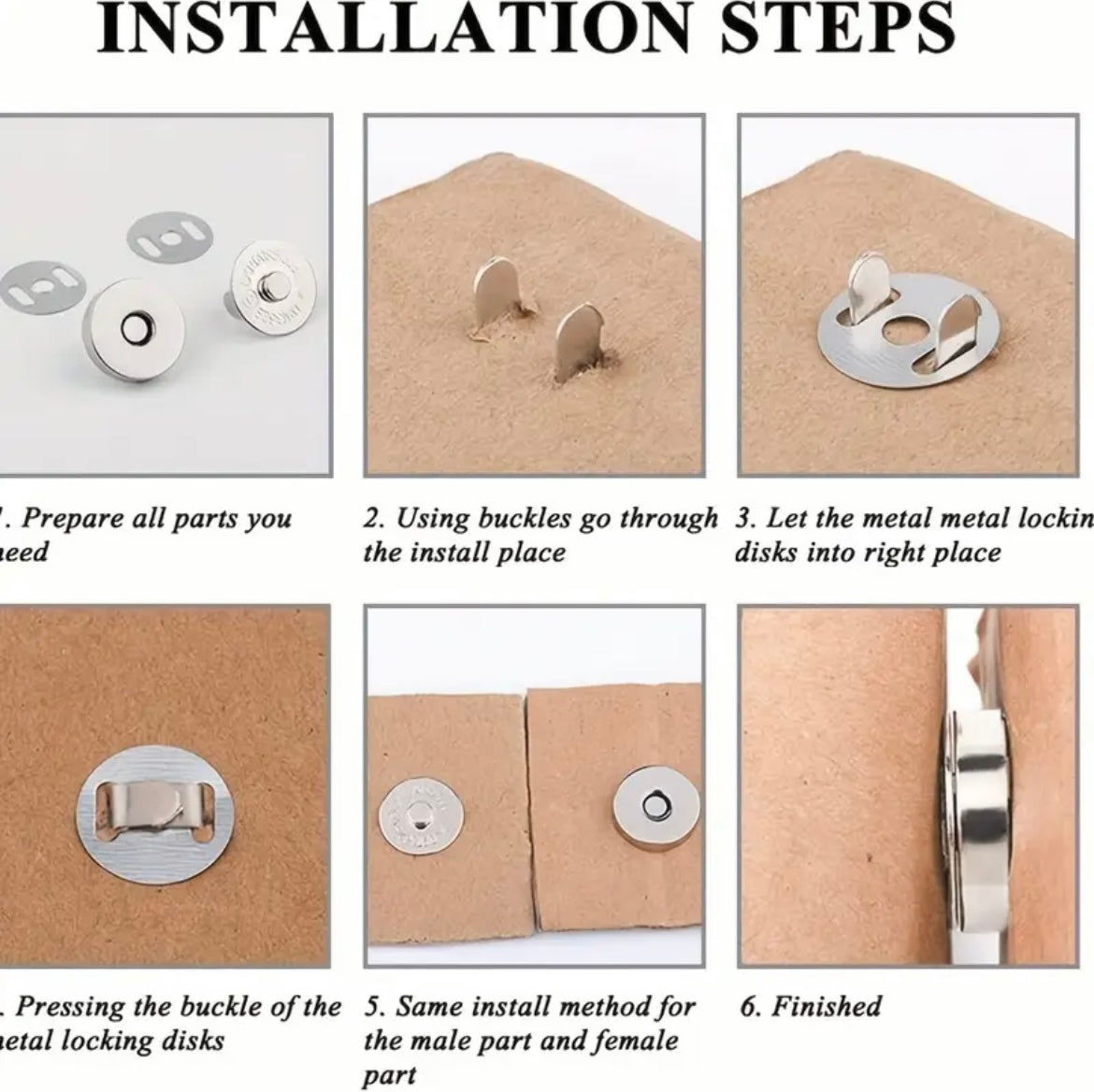 10 sets magnetic clip for handmade bags