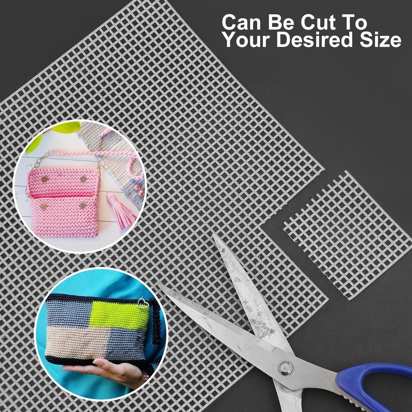 10 pcs Plastic Mesh Canvas Sheets, 10.5x13.5inch/ 27x35cm, 4mm Aperture, Yarn Crafting Knit Crochet Project