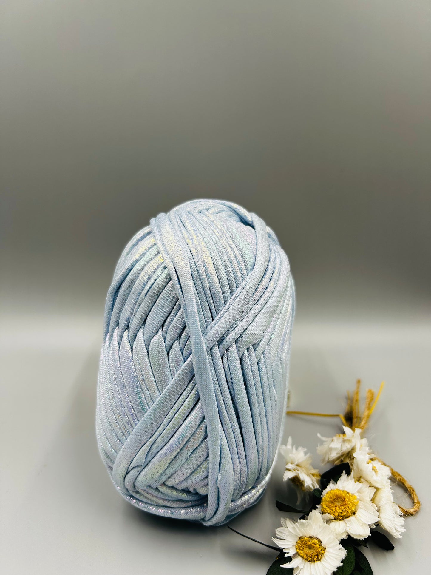2 pcs 200g/7.05 ounces Iridescent shiny Faux leather Crochet T- shirt yarn