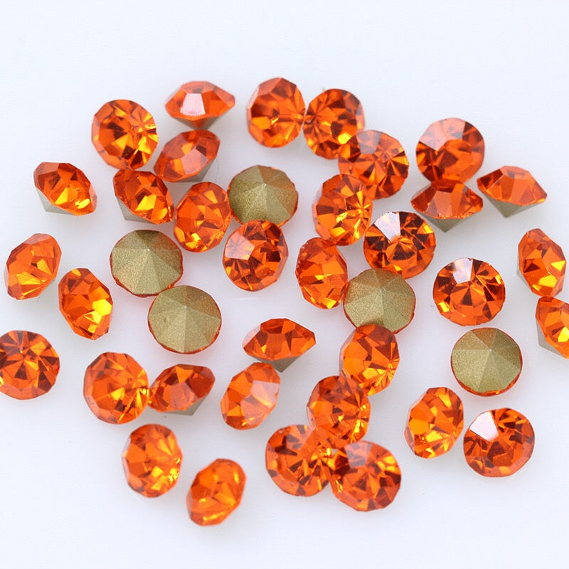 5/6/7/8/10mm Mixed Size & Color Pointed Bottom Glass Colorful Rhinestone Class A Diamond DIY Bag Mobile Phone Case Nail Art Jewelry
