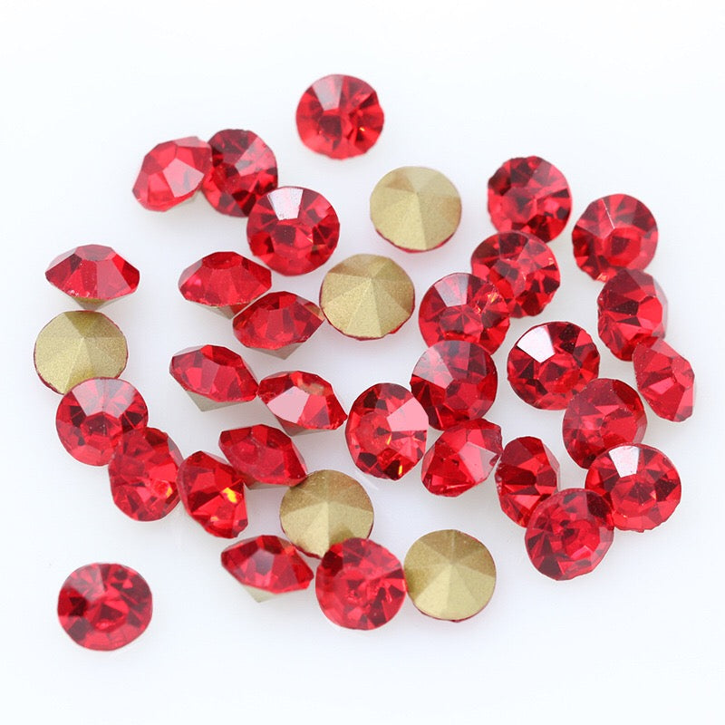 5/6/7/8/10mm Mixed Size & Color Pointed Bottom Glass Colorful Rhinestone Class A Diamond DIY Bag Mobile Phone Case Nail Art Jewelry