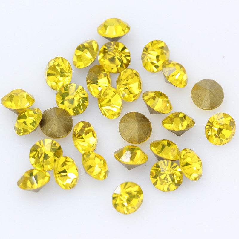 5/6/7/8/10mm Mixed Size & Color Pointed Bottom Glass Colorful Rhinestone Class A Diamond DIY Bag Mobile Phone Case Nail Art Jewelry