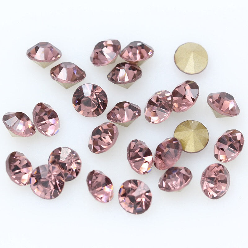 5/6/7/8/10mm Mixed Size & Color Pointed Bottom Glass Colorful Rhinestone Class A Diamond DIY Bag Mobile Phone Case Nail Art Jewelry