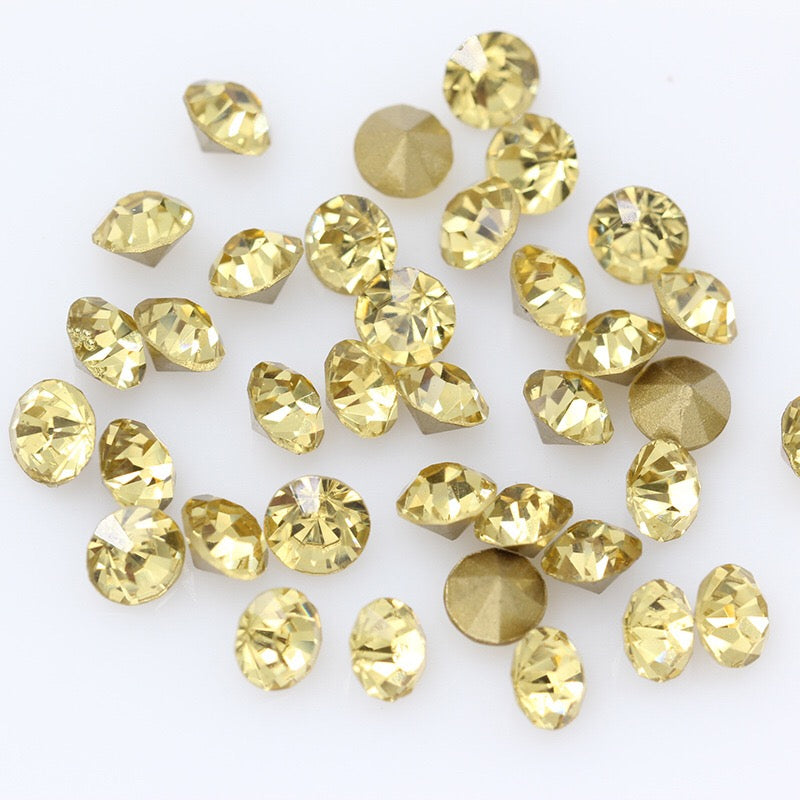 5/6/7/8/10mm Mixed Size & Color Pointed Bottom Glass Colorful Rhinestone Class A Diamond DIY Bag Mobile Phone Case Nail Art Jewelry