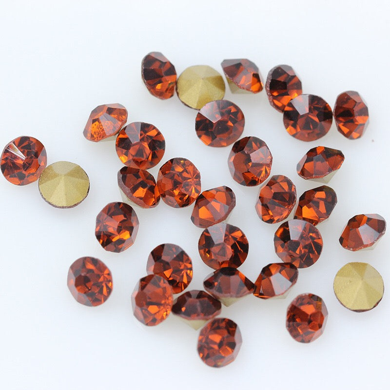5/6/7/8/10mm Mixed Size & Color Pointed Bottom Glass Colorful Rhinestone Class A Diamond DIY Bag Mobile Phone Case Nail Art Jewelry