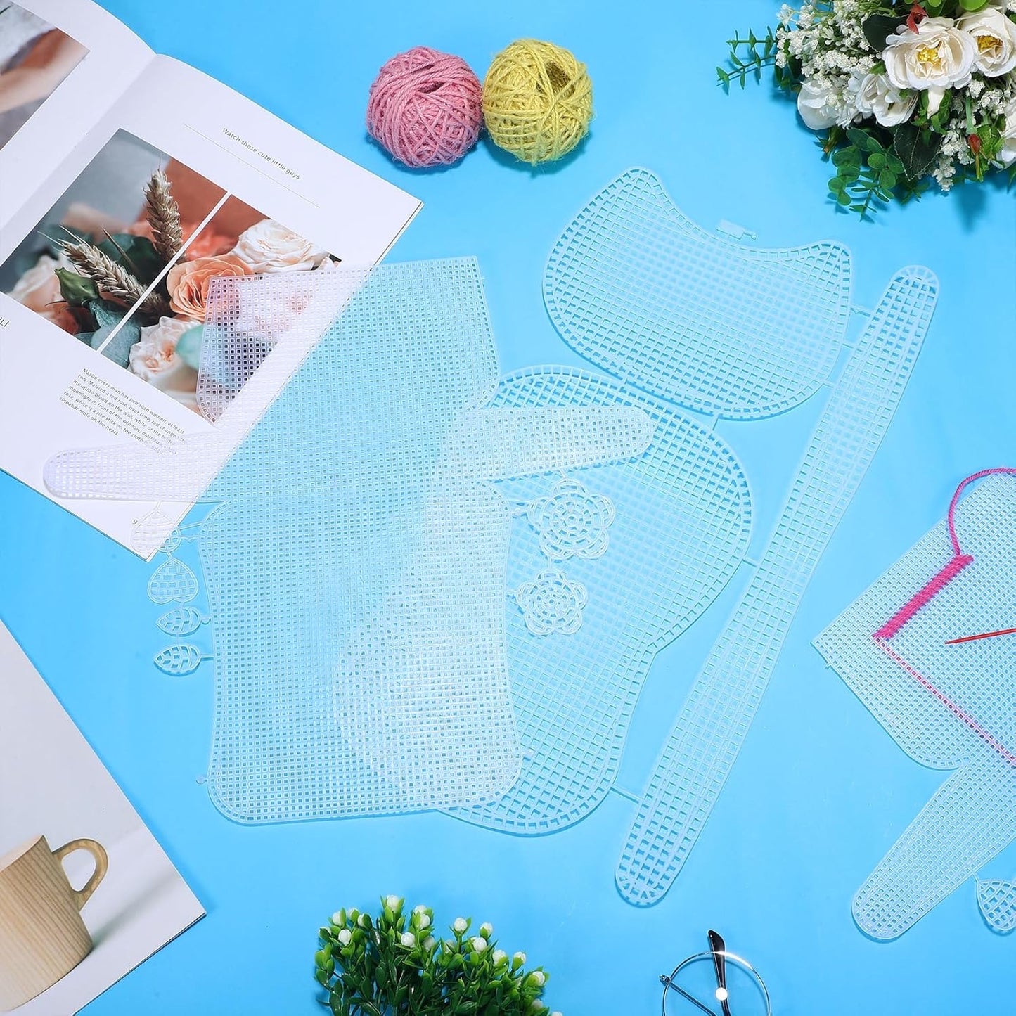 6pcs Clear Plastic Mesh Canvas Sheets for Embroidery, Mesh Plastic Canvas Sheets Crossbody Bag Purse Making Bag Sewing Blank Canvas Sheets for DIY Bag Making Craft Sewing