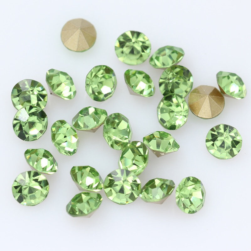 5/6/7/8/10mm Mixed Size & Color Pointed Bottom Glass Colorful Rhinestone Class A Diamond DIY Bag Mobile Phone Case Nail Art Jewelry