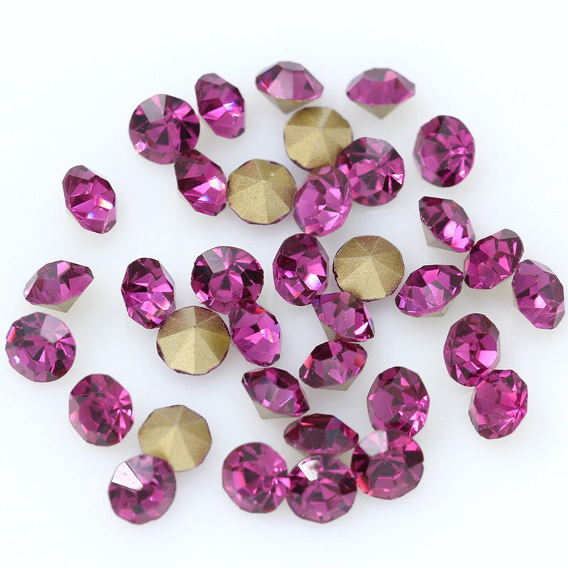 5/6/7/8/10mm Mixed Size & Color Pointed Bottom Glass Colorful Rhinestone Class A Diamond DIY Bag Mobile Phone Case Nail Art Jewelry