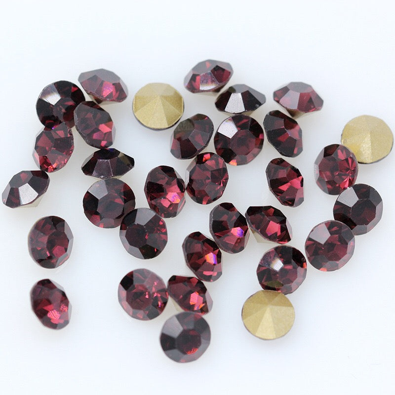 5/6/7/8/10mm Mixed Size & Color Pointed Bottom Glass Colorful Rhinestone Class A Diamond DIY Bag Mobile Phone Case Nail Art Jewelry