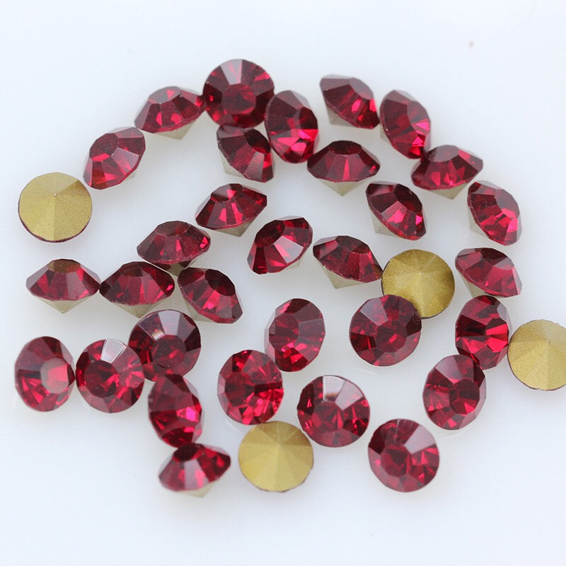5/6/7/8/10mm Mixed Size & Color Pointed Bottom Glass Colorful Rhinestone Class A Diamond DIY Bag Mobile Phone Case Nail Art Jewelry