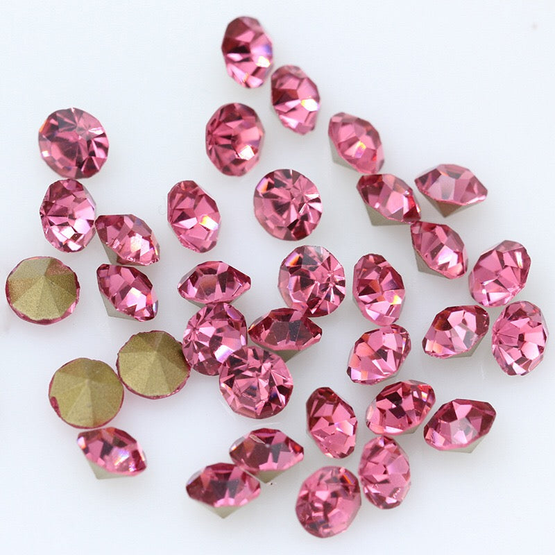 5/6/7/8/10mm Mixed Size & Color Pointed Bottom Glass Colorful Rhinestone Class A Diamond DIY Bag Mobile Phone Case Nail Art Jewelry