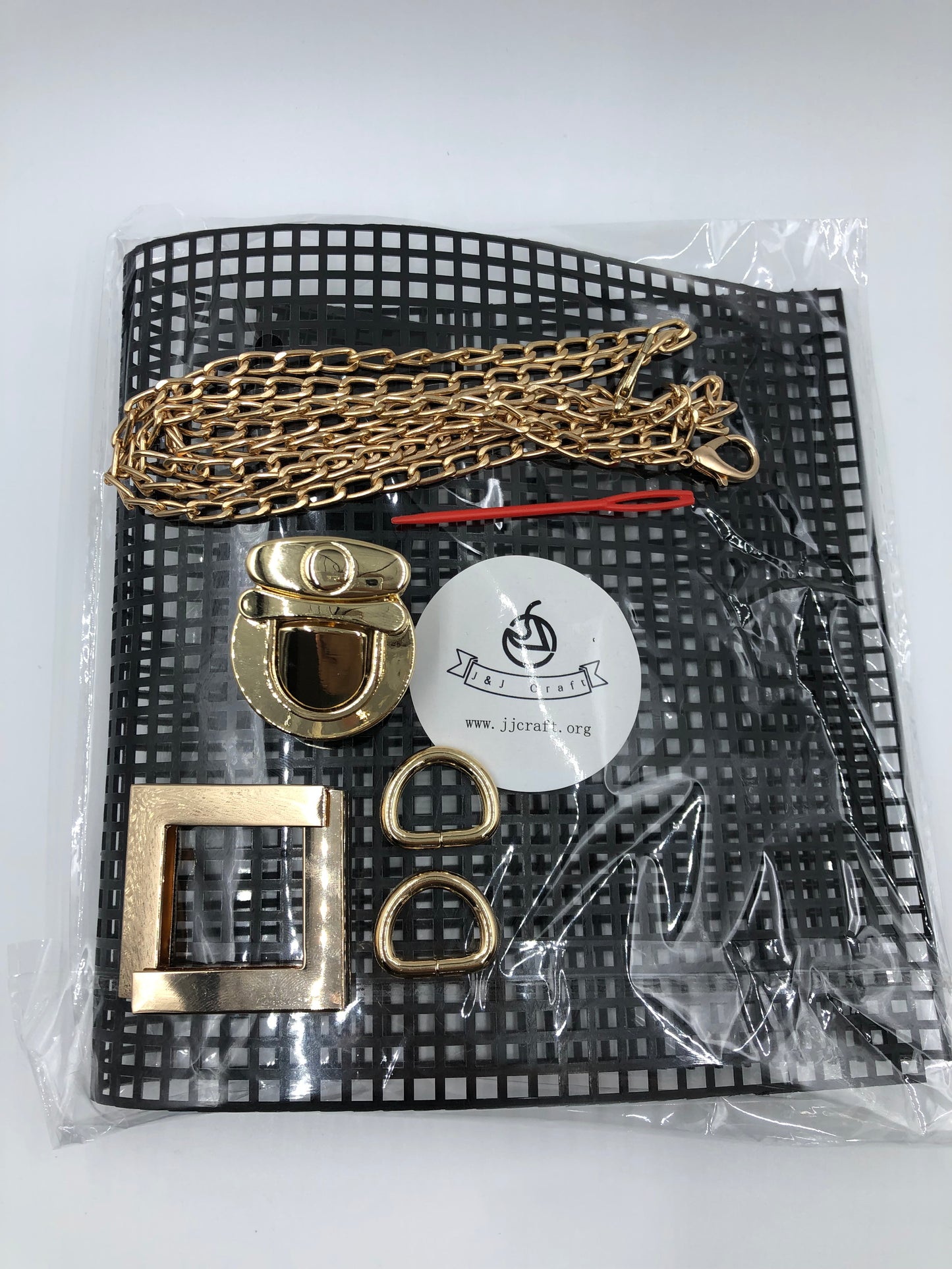 1 Set Plastic Canvas Round Buckle Closure Bag DIY Kit for Bag JJC06