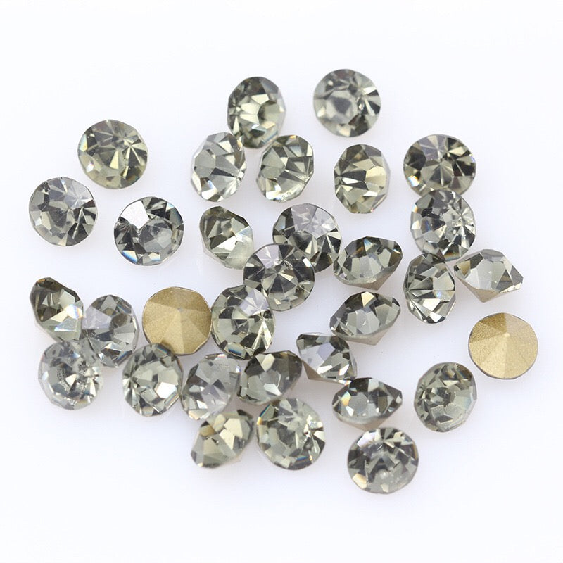 5/6/7/8/10mm Mixed Size & Color Pointed Bottom Glass Colorful Rhinestone Class A Diamond DIY Bag Mobile Phone Case Nail Art Jewelry