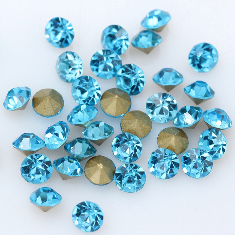 5/6/7/8/10mm Mixed Size & Color Pointed Bottom Glass Colorful Rhinestone Class A Diamond DIY Bag Mobile Phone Case Nail Art Jewelry