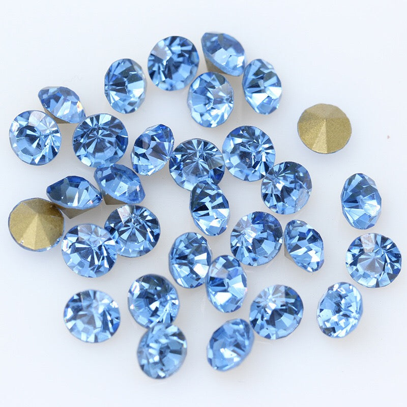 5/6/7/8/10mm Mixed Size & Color Pointed Bottom Glass Colorful Rhinestone Class A Diamond DIY Bag Mobile Phone Case Nail Art Jewelry