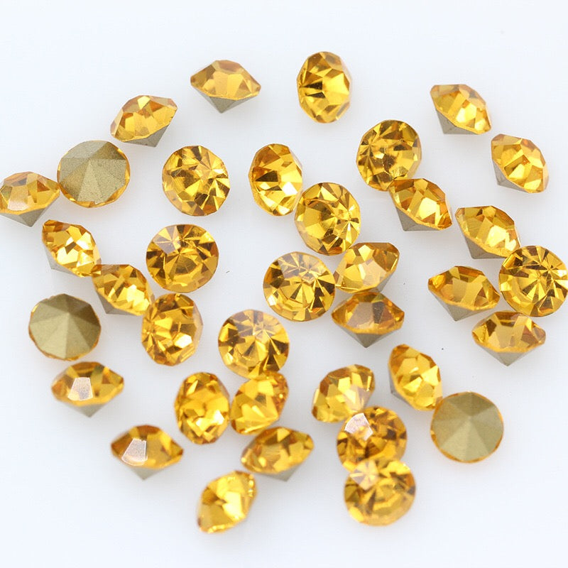 5/6/7/8/10mm Mixed Size & Color Pointed Bottom Glass Colorful Rhinestone Class A Diamond DIY Bag Mobile Phone Case Nail Art Jewelry