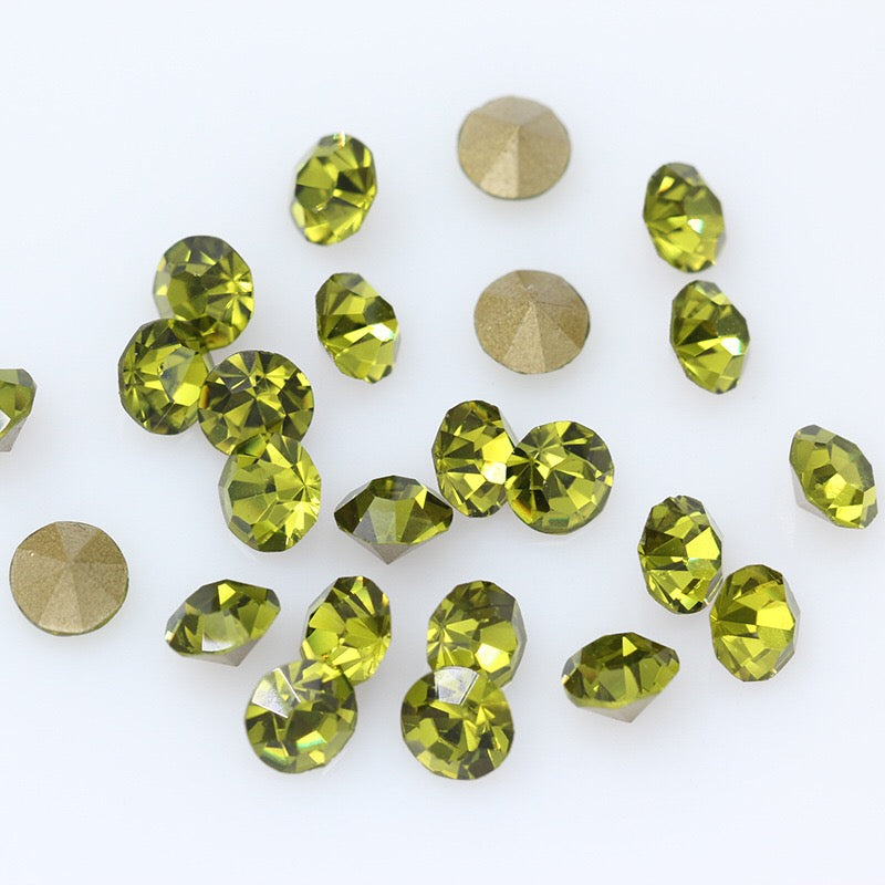 5/6/7/8/10mm Mixed Size & Color Pointed Bottom Glass Colorful Rhinestone Class A Diamond DIY Bag Mobile Phone Case Nail Art Jewelry
