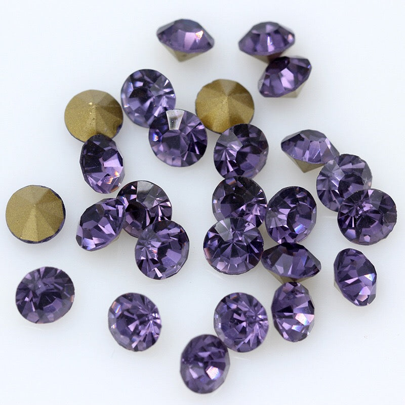 5/6/7/8/10mm Mixed Size & Color Pointed Bottom Glass Colorful Rhinestone Class A Diamond DIY Bag Mobile Phone Case Nail Art Jewelry