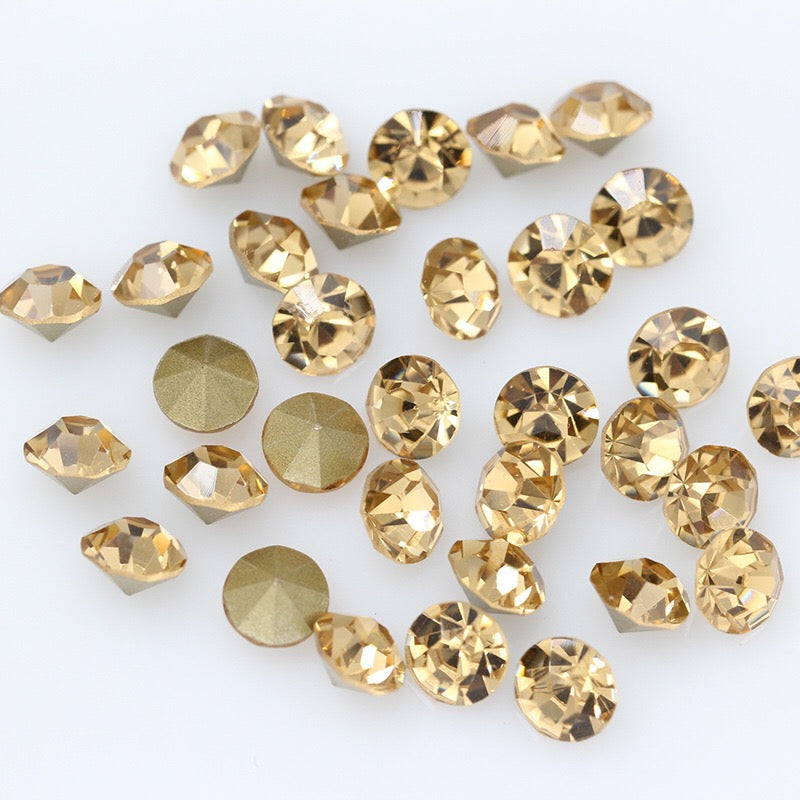 5/6/7/8/10mm Mixed Size & Color Pointed Bottom Glass Colorful Rhinestone Class A Diamond DIY Bag Mobile Phone Case Nail Art Jewelry