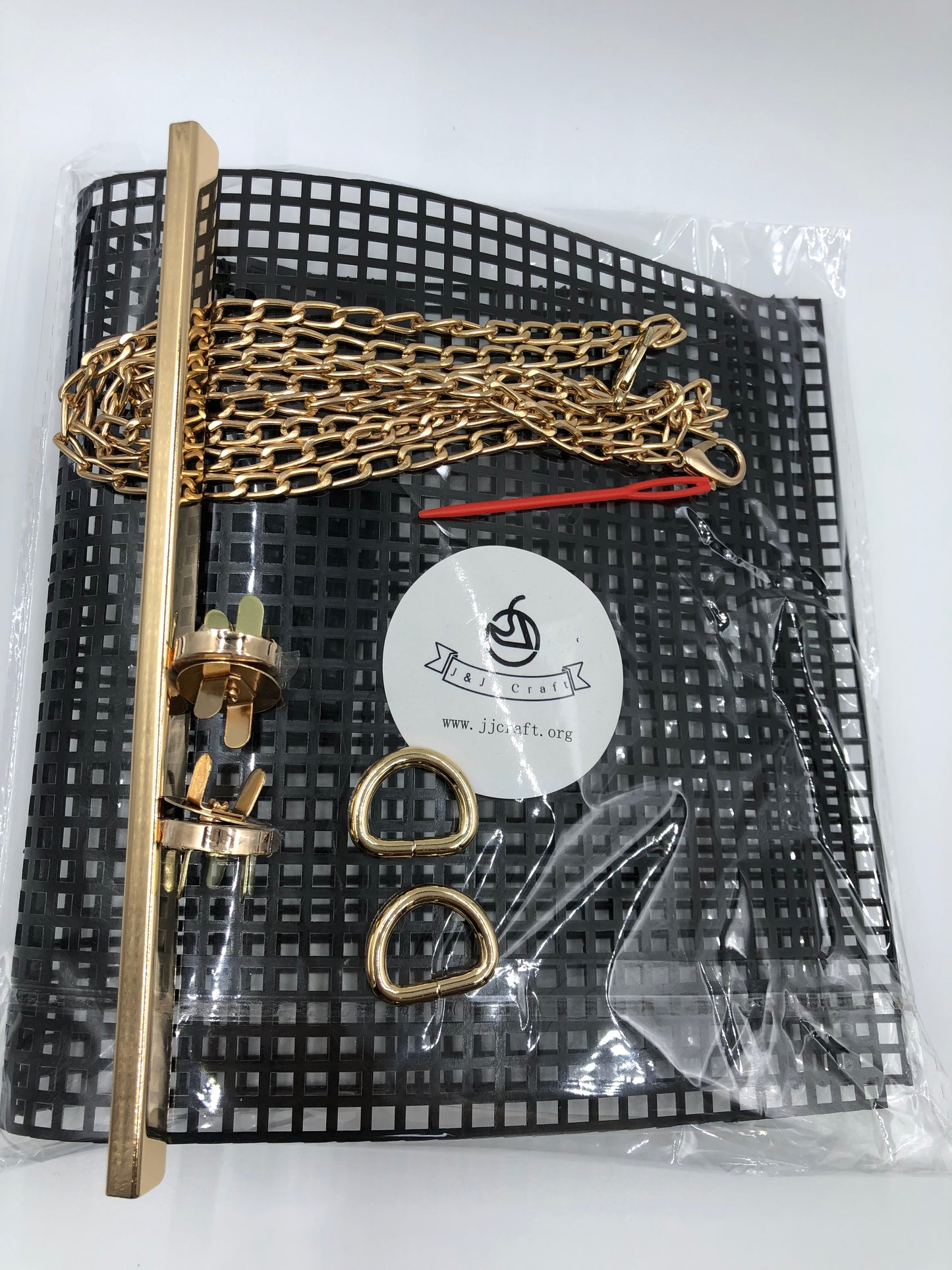 1 Set Plastic Canvas Long bar Clip with Magnetic snap Bag DIY Kit for Bag JJC04