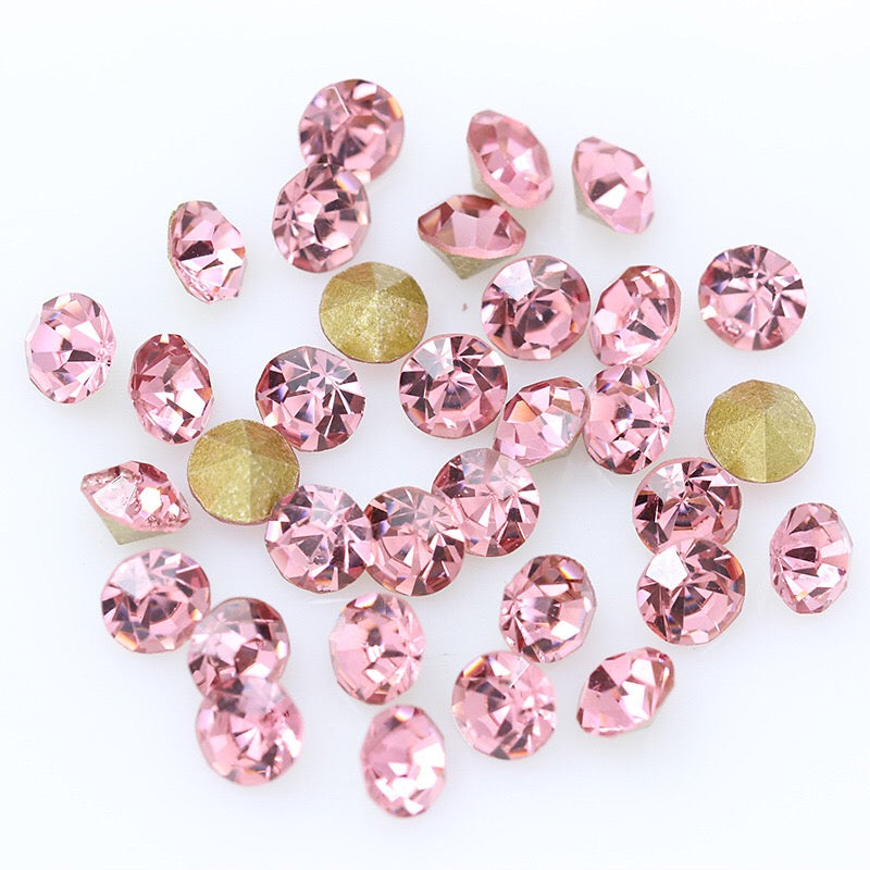 5/6/7/8/10mm Mixed Size & Color Pointed Bottom Glass Colorful Rhinestone Class A Diamond DIY Bag Mobile Phone Case Nail Art Jewelry