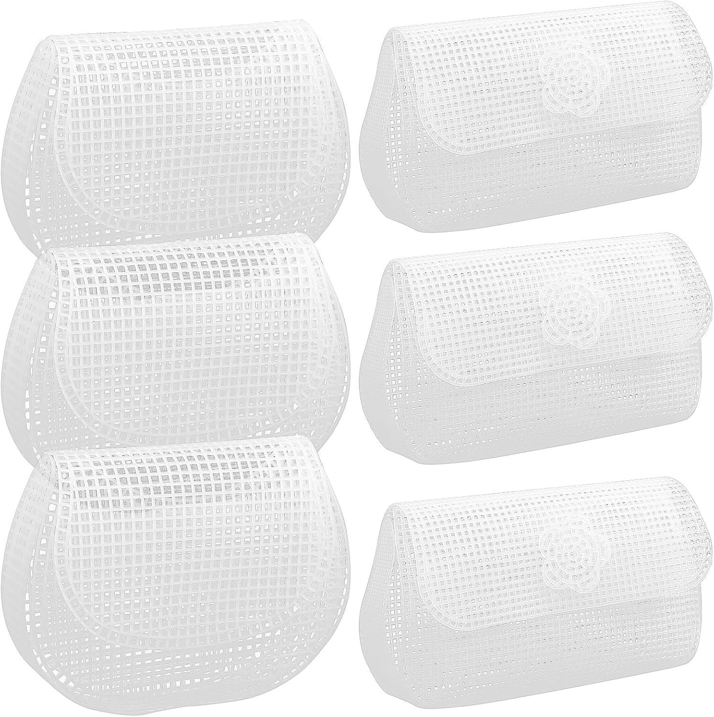 6pcs Clear Plastic Mesh Canvas Sheets for Embroidery, Mesh Plastic Canvas Sheets Crossbody Bag Purse Making Bag Sewing Blank Canvas Sheets for DIY Bag Making Craft Sewing