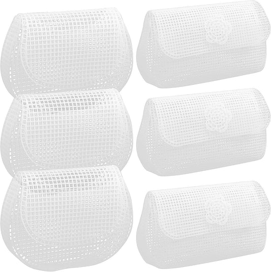 6pcs Clear Plastic Mesh Canvas Sheets for Embroidery, Mesh Plastic Canvas Sheets Crossbody Bag Purse Making Bag Sewing Blank Canvas Sheets for DIY Bag Making Craft Sewing